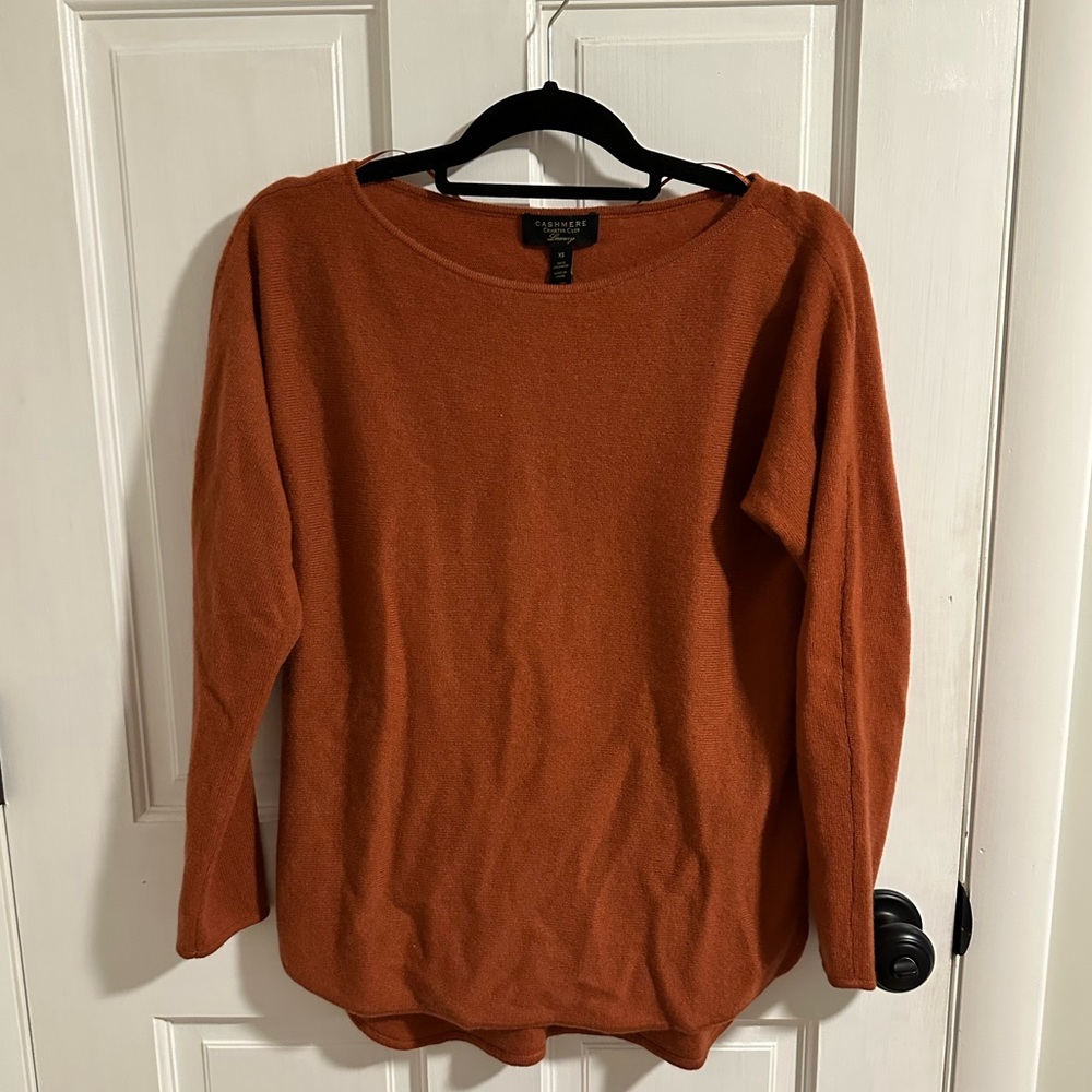 Charter Club Cashmere Sweater in Rust Orange